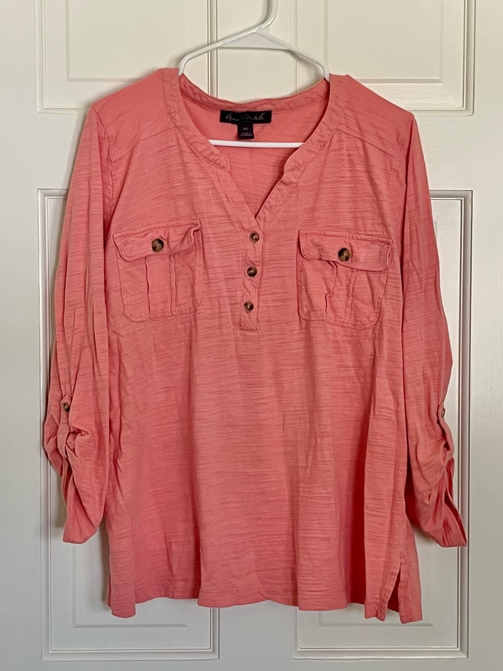 Gloria Vanderbilt Coral Button Tunic